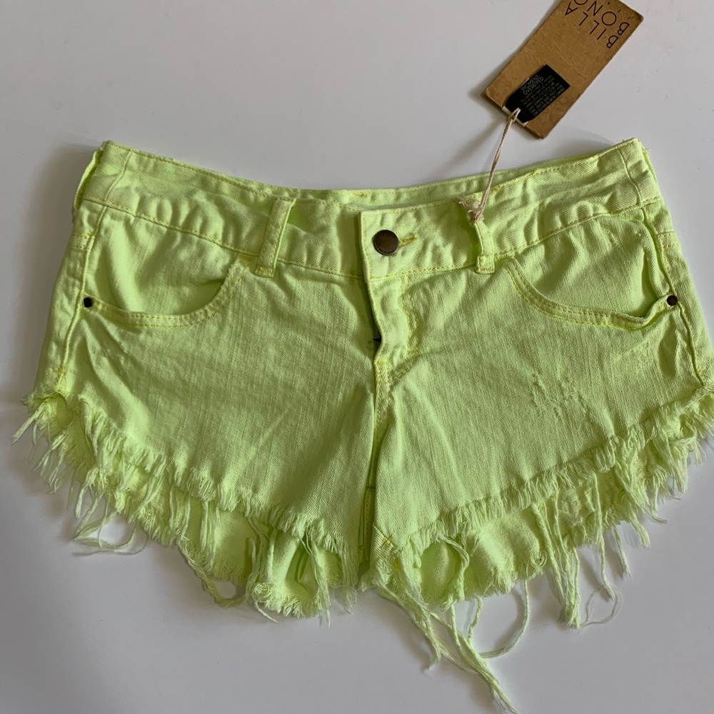 Billabong laneway lime green shorts, NWT